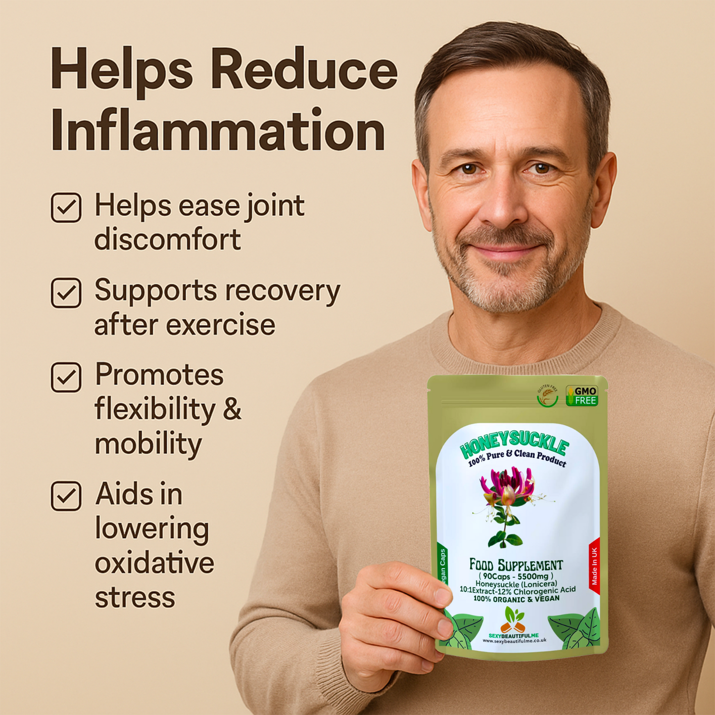 Lonicera Honeysuckle 5500mg–Anti-Inflammatory Capsules with 12% Chlorogenic Acid