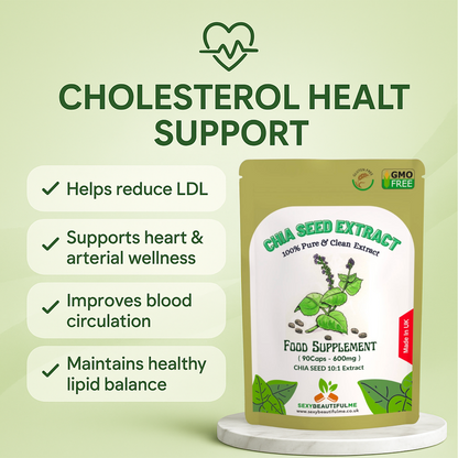 Chia Seed Extract Capsules, 6000mg per Cap, Cholesterol Health & Weight Control
