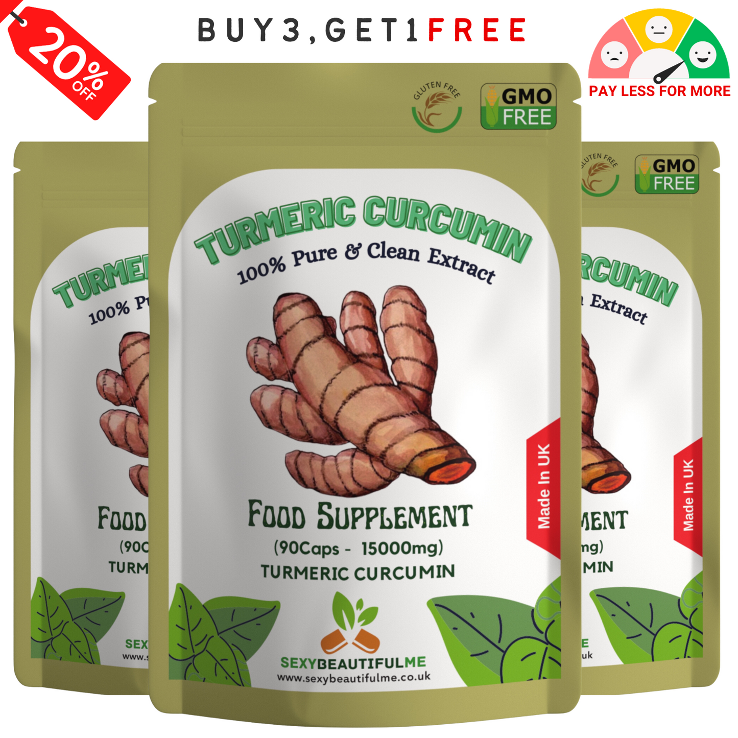 '' Turmeric Curcumin+BioPerine '' Capsule-15000mg-Joint Health & Immune Support