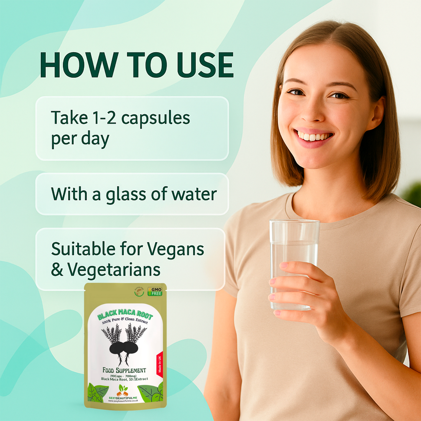 Black Maca Root Capsules 7000mg–Strength, Energy & Performance Support–100%Vegan