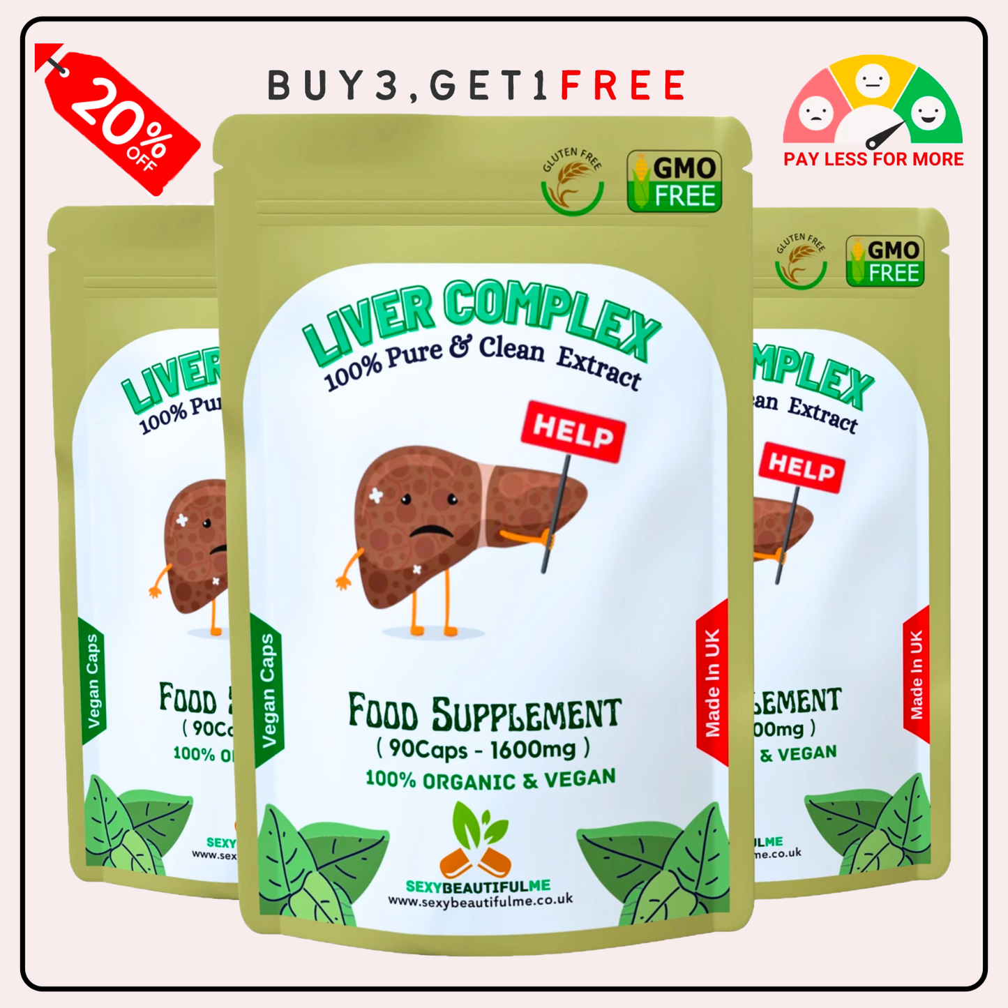 Liver Health Complex Caps 1600mg-Liver Detox, Fatty Liver Support-Vegan Product