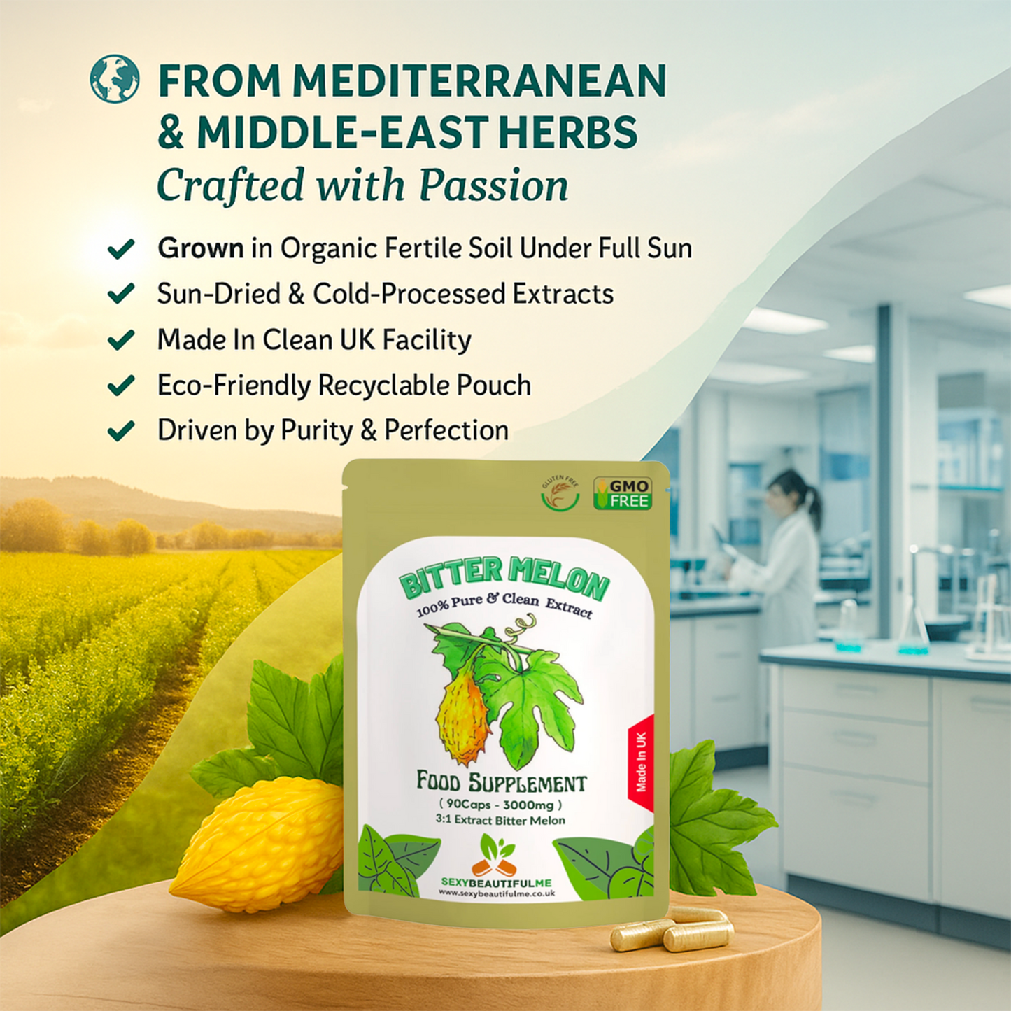 Bitter Melon Extract Capsules 9000mg-Vegan Caps-Blood Sugar&Cholesterol Wellness