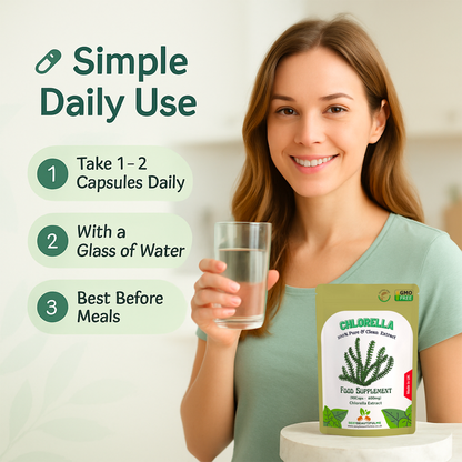 Chlorella Capsules | 600mg Super Greens | Natural & Strong Immune Support-Vegan