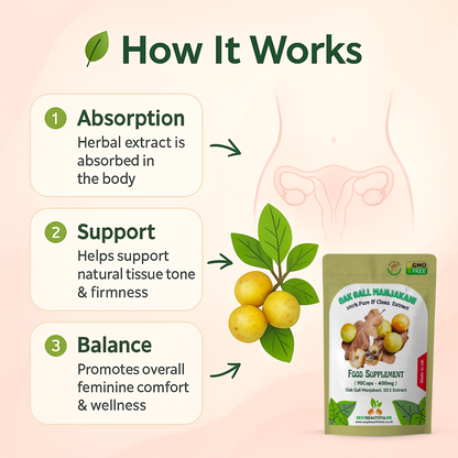 Manjakani Oak Gall 400mg Capsules – Women’s Wellness & Balance – Vegan – UK Made