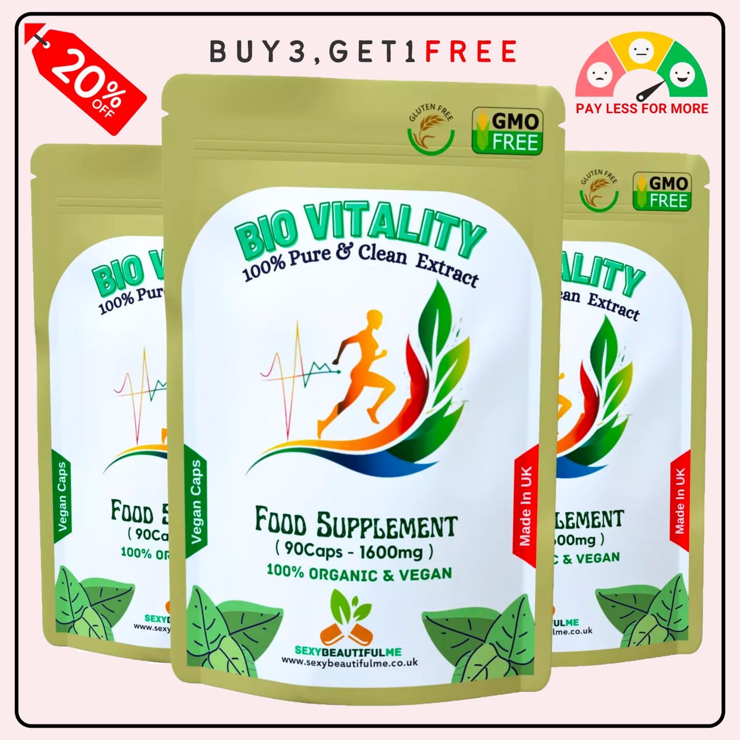 Bio Vitality Complex Caps 1600mg-Brain Health,Memory Support, Anti-Ageing-Vegan