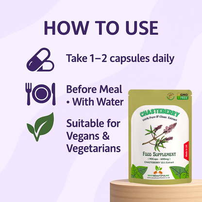 Vitex Fruit Capsules 6000mg (Chasteberry Fruit)-(Agnus Castus) Women's Health
