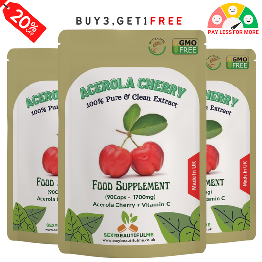 Acerola Cherry Capsules 700mg ( 1000mg Vitamin C)-Immunity & Liver Support