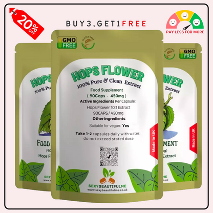 Hops Flower Extract Capsule 4500mg–Sleep Support, Mood Balance&Immunty-100%Vegan