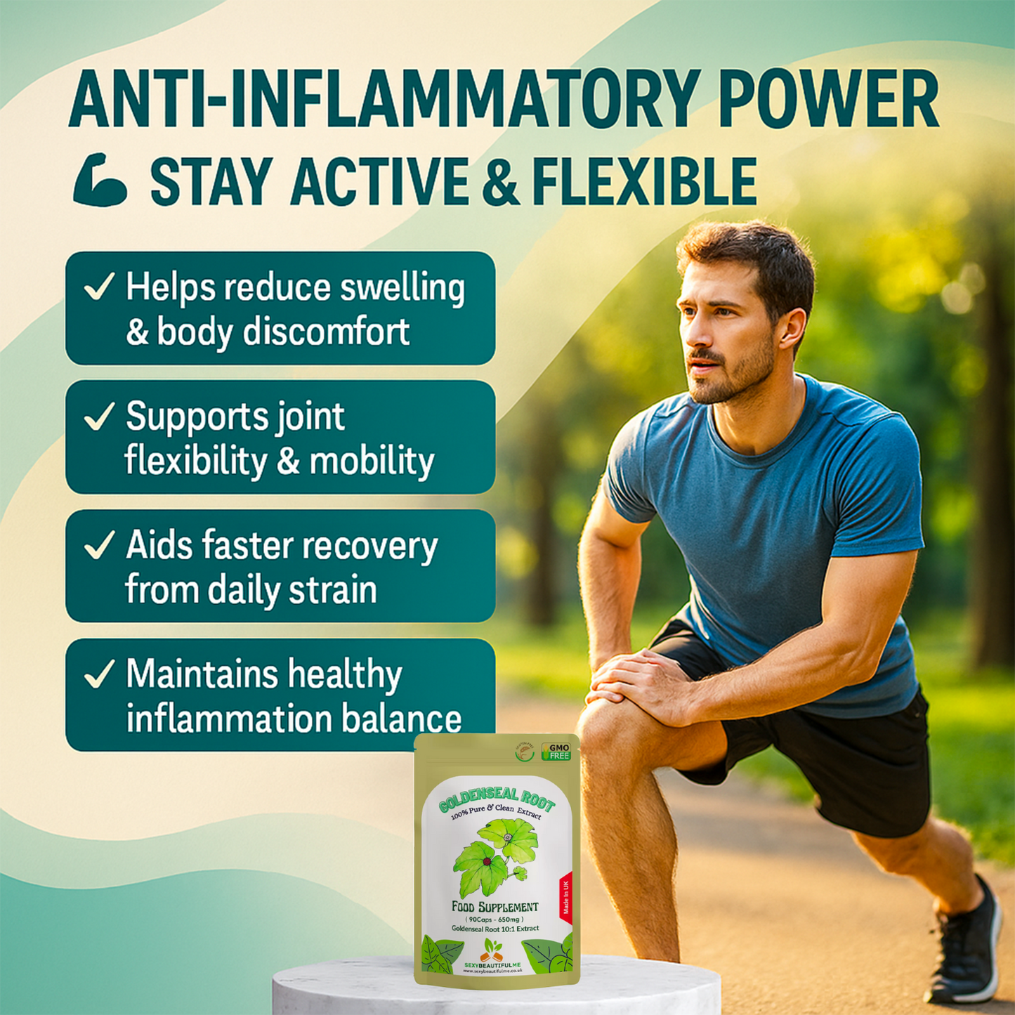 Goldenseal Root Capsules, 6500mg 10:1 Extract Supports Anti-inflammatory Health