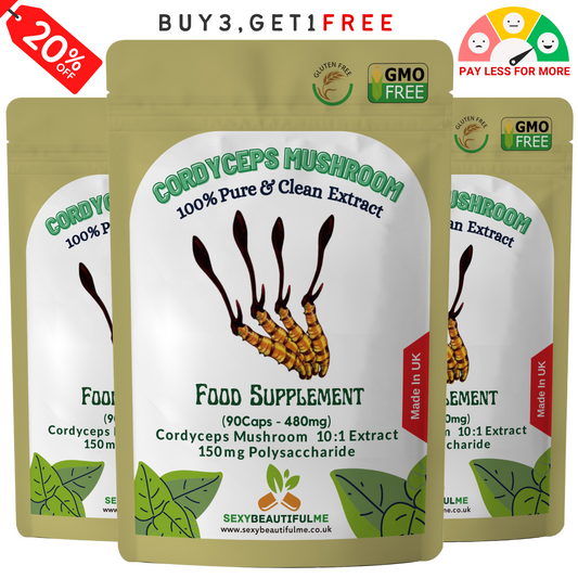 Cordyceps Mushroom Capsules 4800mg-150mg Polysaccharide- Very Strong & Effective