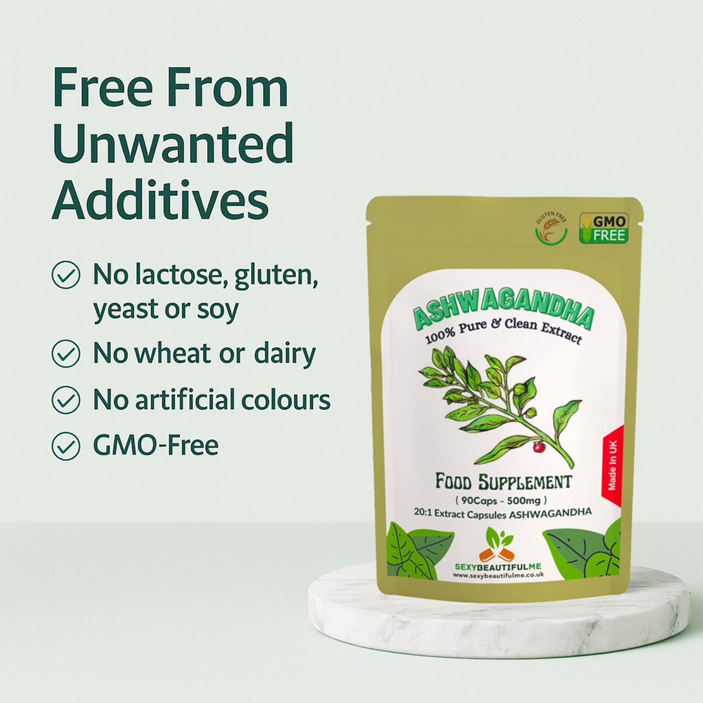 Ashwagandha Extract Capsules 10000mg (30mg withanolides) Natural Vegan Capsules