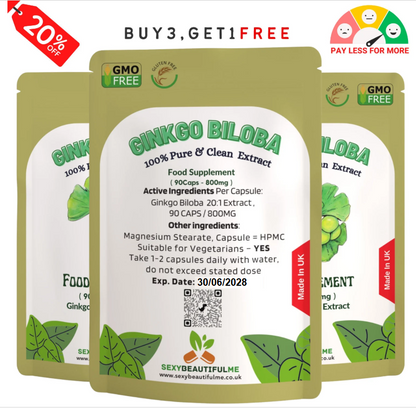 Ginkgo Biloba Capsules 16,000mg Vegan Natural Strong & Effective, Memory Support