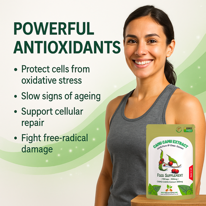 Camu Capsules 900mg–Natural Vitamin C Source &Antioxidant Support-100%Vegan