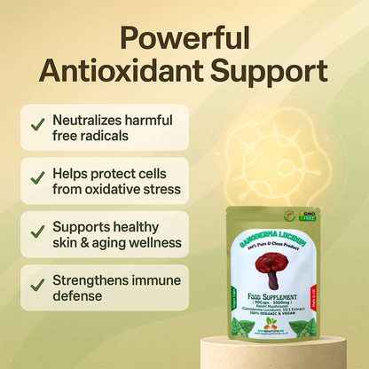 Reishi Mushroom 5500mg Capsules (Ganoderma Lucidum) – Strong & Effective – Vegan