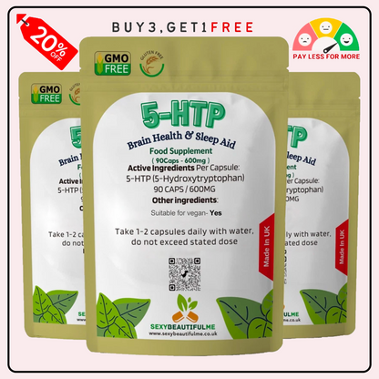5-HTP 600mg Capsules–High Strength Griffonia Seed–Mood, Serotonin, Sleep &Stress