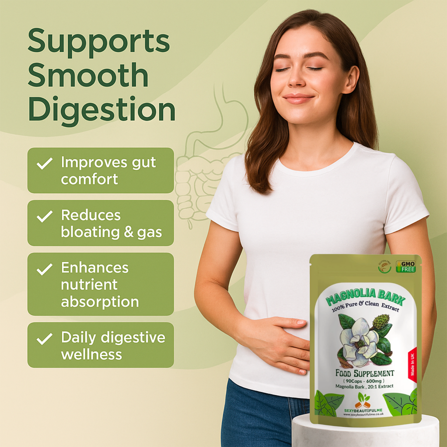 Magnolia Bark 12,000mg Capsules – Digestion Support & Weight Management, Vegan