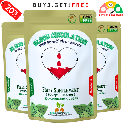 Blood Circulation Health Caps 1500mg-100%Vegan-Healthy Blood Circulation Support