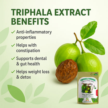 '' Triphala+Guggul '' 6000mg Capsule–Weight Control, Detox&Cholesterol-100%Vegan