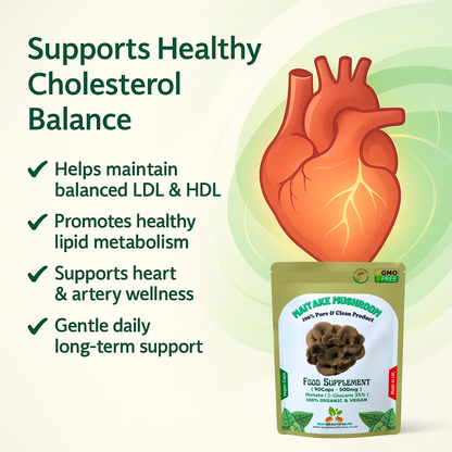 MAITAKE MUSHROOM 500mg Capsules (30% β-Glucan) Vegan & Effective, Strong Product