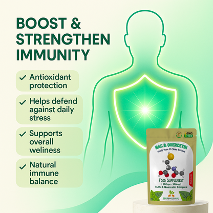 NAC Quercetin 900mg Capsules – Lung, Liver & Immune Health, Vitamin C 50mg