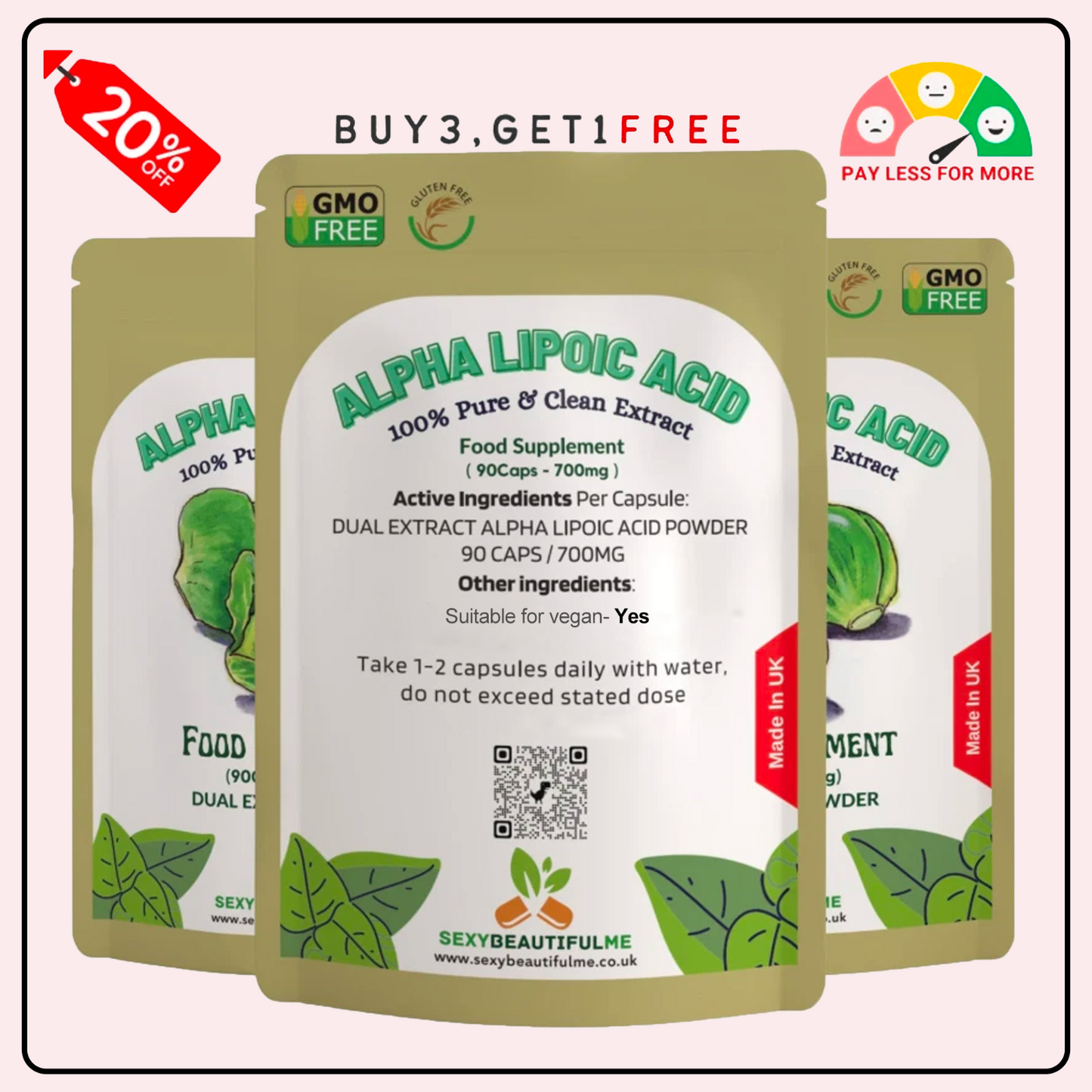 Alpha Lipoic Acid 700mg Capsules | 99% R-ALA | 100% Natural Antioxidant Support