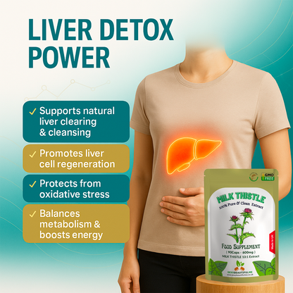 Milk Thistle Capsules 6000mg-90% Silymarin-Help to Detox Liver & Digestion