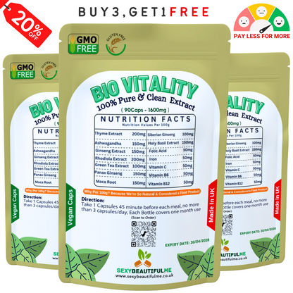 Bio Vitality Complex Caps 1600mg-Brain Health,Memory Support, Anti-Ageing-Vegan