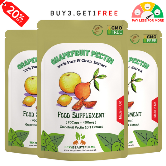 Grapefruit Pectin Fibre 4000mg Capsules Natural Digestive & Cholesterol Support