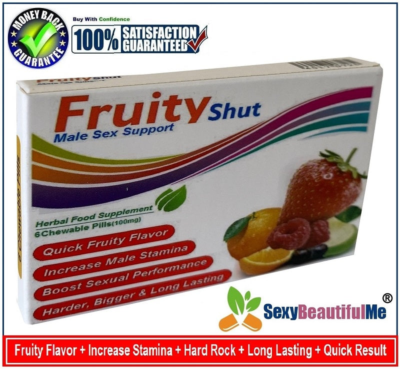FruityShut Sex Caps/Pills/Tabs For Men-Harder,Stronger&Longer Pleasure-(6 Tabs)