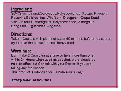 FEMALE SEX PILL ENHANCER- FXXX PASSION CAPSULE-DRIVE WOMEN LIBIDO HIGHER(6Pill)