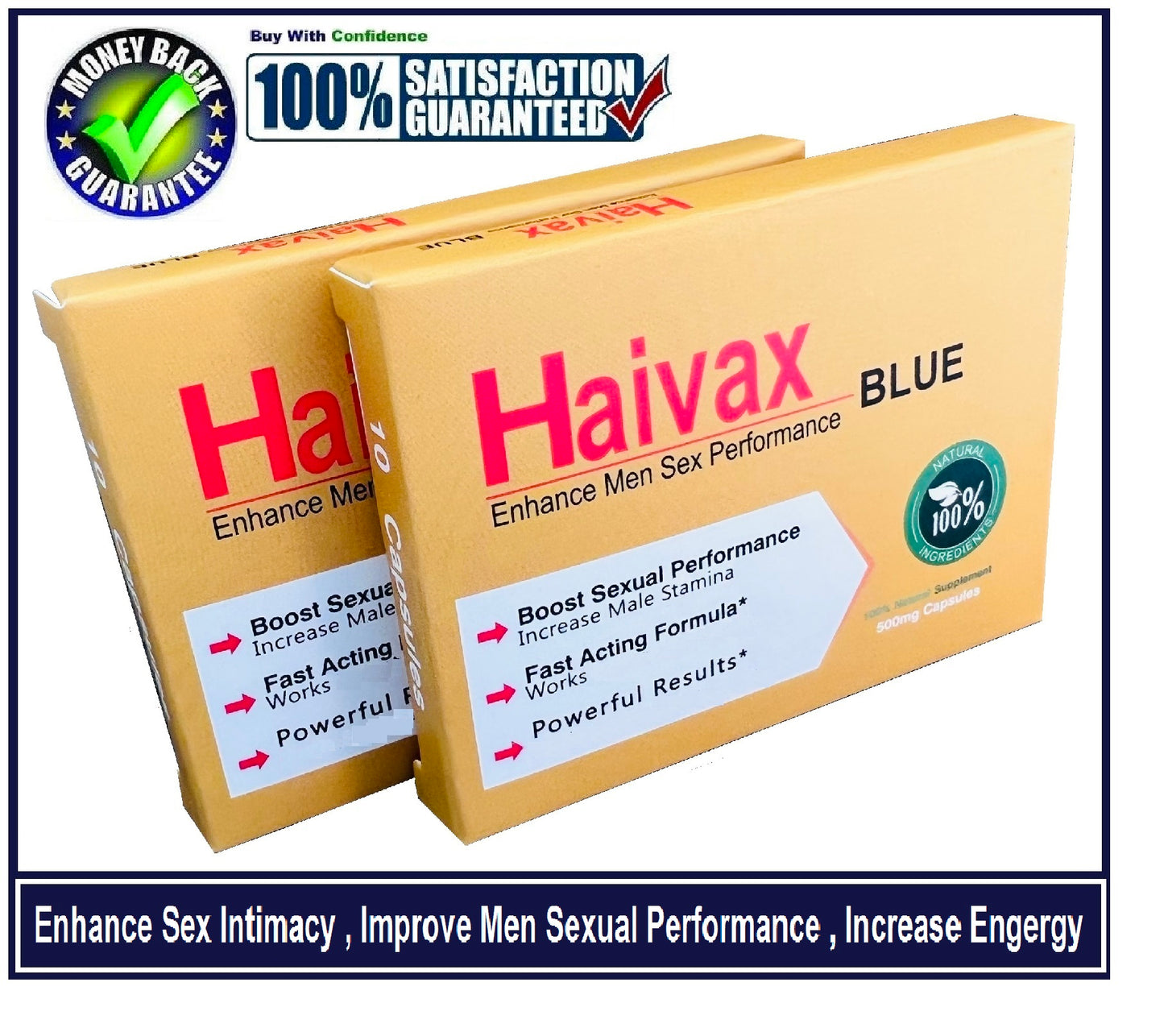 2BOXES OF ” HAIVAX ” SEX CAPSULES / SEX PILLS FOR MEN-HARDER, BIGGER&LONGER PLEASURE(20 CAPSULES)