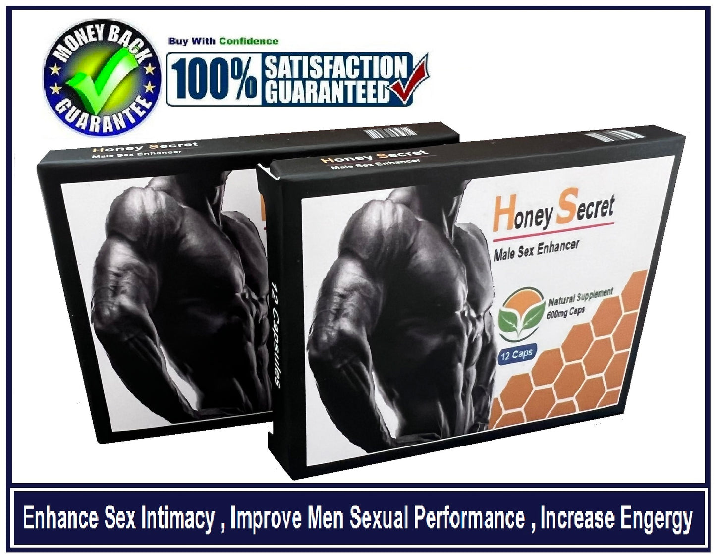 2BOX ”Honey Secret” Sex Caps/Pill For Men-INTIMACY & STRONG, LONGER SEX