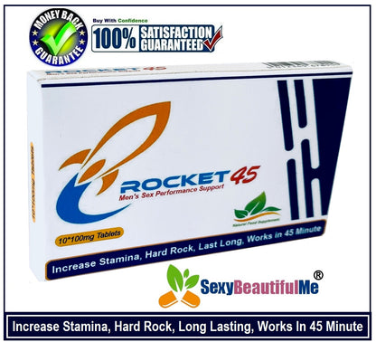 ‘ROCKET45’ Sex Caps/Pills/Tabs For Men-Harder,Stronger & Longer Pleasure-10Pills