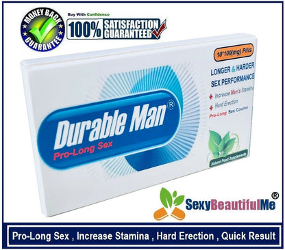 DurableMan Sex CAPS/ PILLS/TABS FOR MEN-Very Long Lasting Pills for Men & Harder,Bigger-10PILL