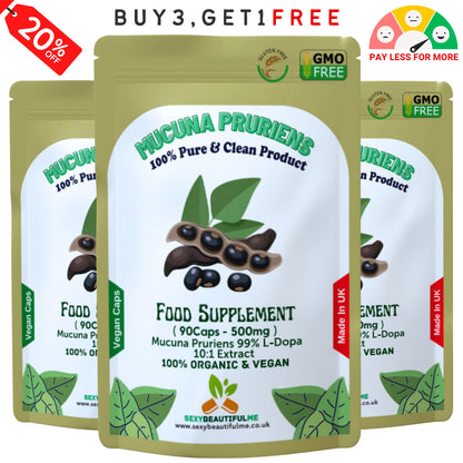 Mucuna Pruriens Capsules 500mg-( 99% L-Dopa )-Natural, Strong, Vegan Supplements