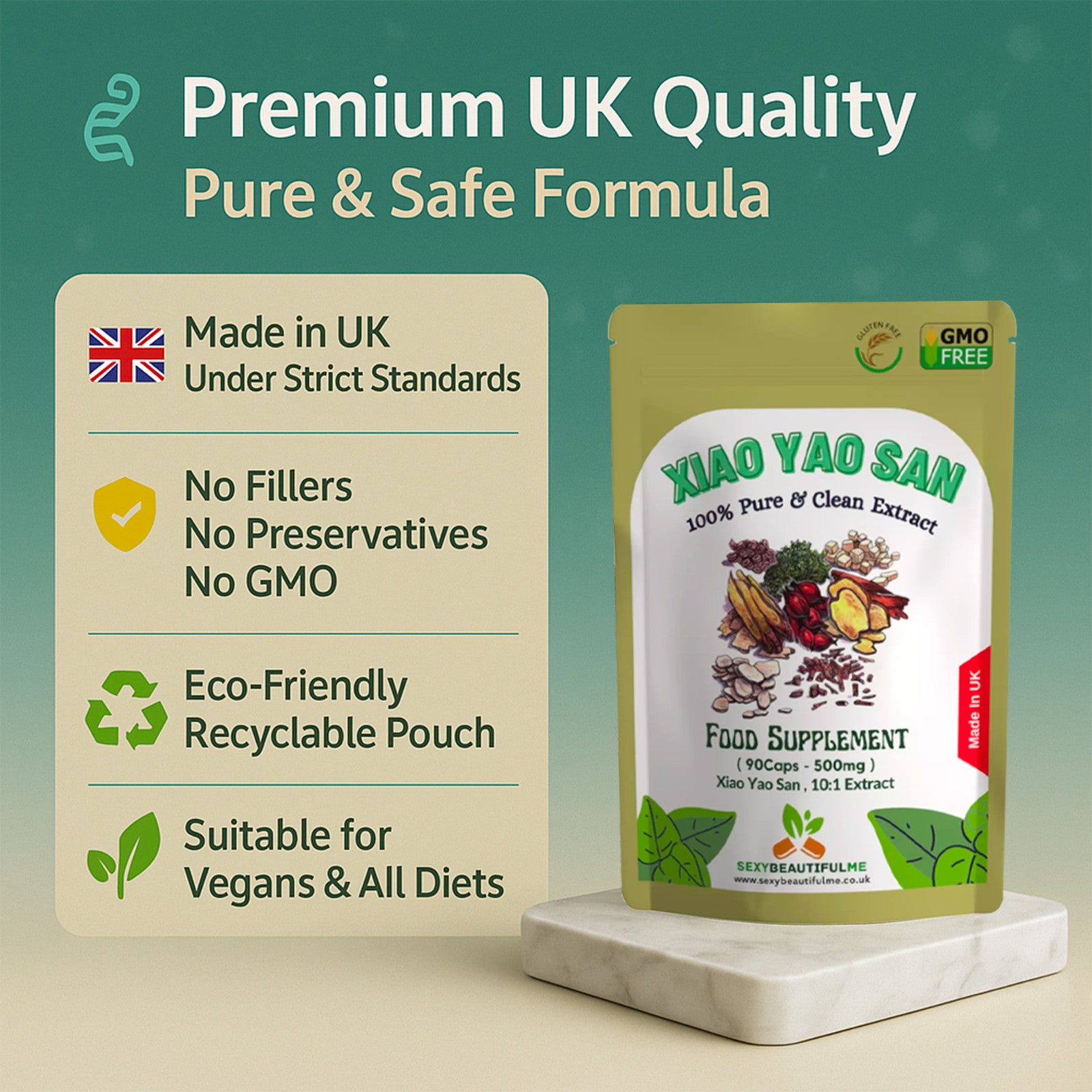 '' Xiao Yao San '' Extract Capsules 5000mg-Vegan-Stress Health &Digestion Health
