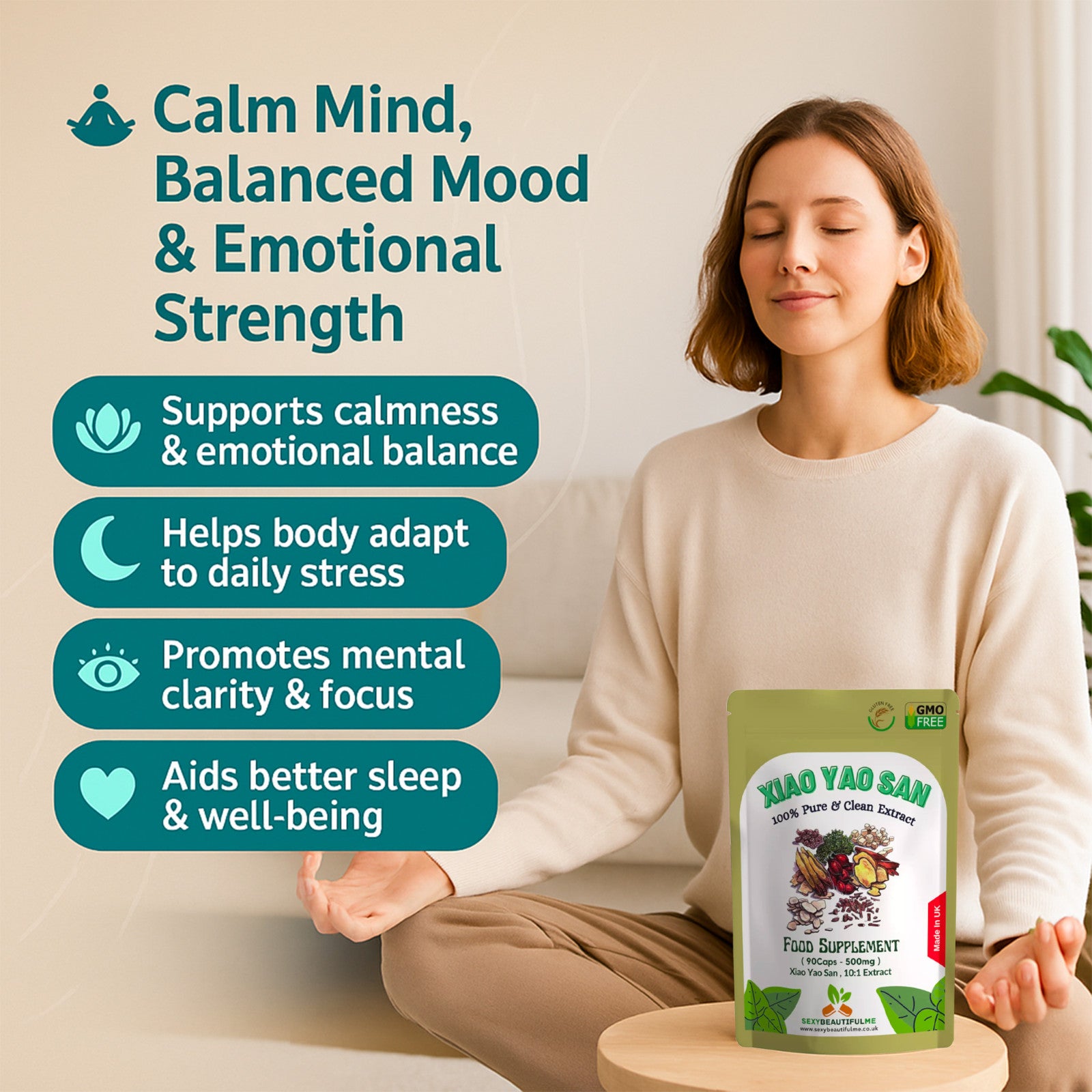 '' Xiao Yao San '' Extract Capsules 5000mg-Vegan-Stress Health &Digestion Health