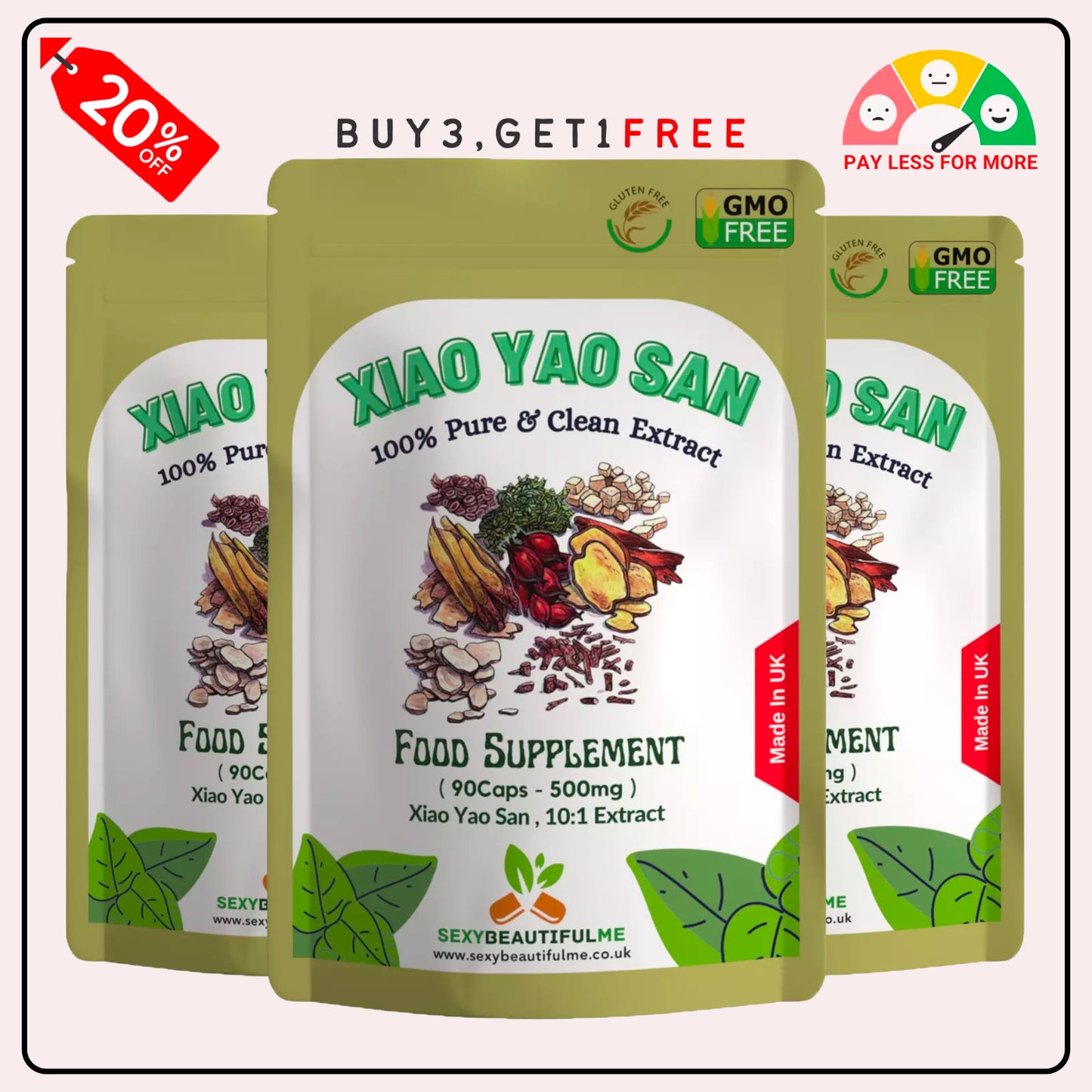 '' Xiao Yao San '' Extract Capsules 5000mg-Vegan-Stress Health &Digestion Health